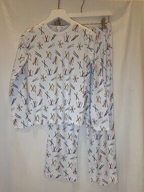 Pima Crew Long-Long Set in Vintage Skis